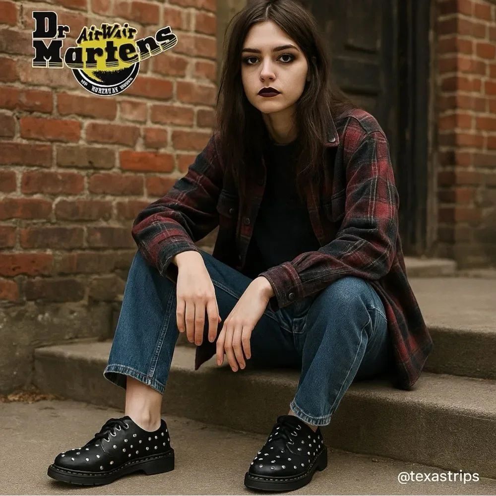 NEW Dr. Martens 1461 Stud Wanama Leather Oxford Men's Women's Shoes 9 10